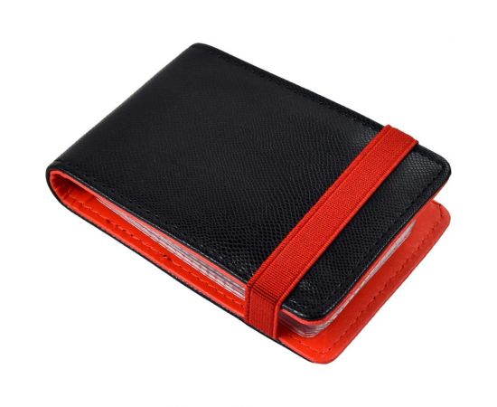 Визитница Феникс + Змея черный, красный, 110x80 мм, 12 односторонних карманов, ПВХ, застежка - резинка 45293 – изображение 4