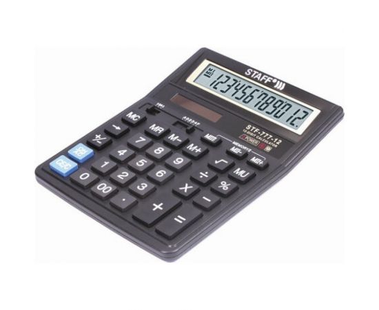Настольный калькулятор STAFF STF-777, 12 разрядов, двойное питание, 210x165мм, черный 250458 – изображение 4