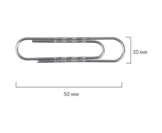 Большие скрепки ОФИСМАГ 50 мм, оцинкованные, гофрированные, 50 шт, в картонной коробке 223090 – изображение 5