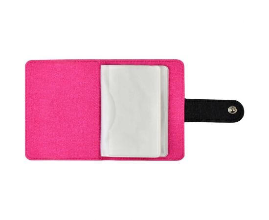 Визитница Феникс + Джинс графитовый, малиновый, 110x80 мм, 16 односторонних карманов, ПВХ, застежка - скрытая кнопка 45954 – изображение 6