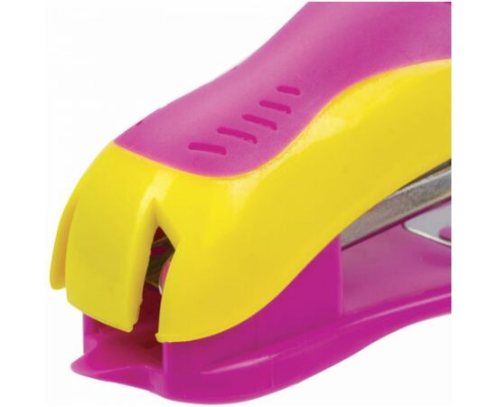 Степлер ЮНЛАНДИЯ МИНИ №10, до 15 листов, с антистеплером, желто-розовый 228491 – изображение 7