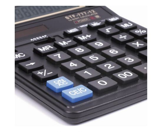 Настольный калькулятор STAFF STF-777, 12 разрядов, двойное питание, 210x165мм, черный 250458 – изображение 7