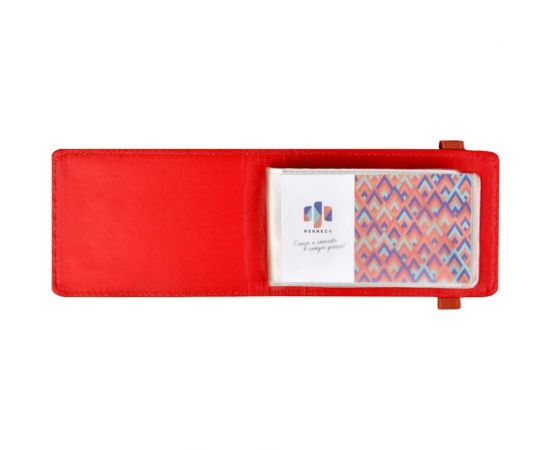 Визитница Феникс + Змея черный, красный, 110x80 мм, 12 односторонних карманов, ПВХ, застежка - резинка 45293 – изображение 8