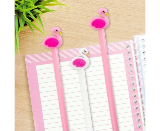 Шариковая ручка ЮНЛАНДИЯ Лебедь с топпером корпус ассорти, синяя, узел 0.7 мм 143801 – изображение 8