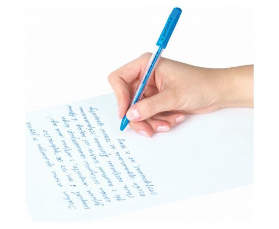 Шариковая ручка ЮНЛАНДИЯ STAR масляная, синяя, прозрачный корпус, 0.7 мм, линия 0.35 мм 143010 – изображение 8