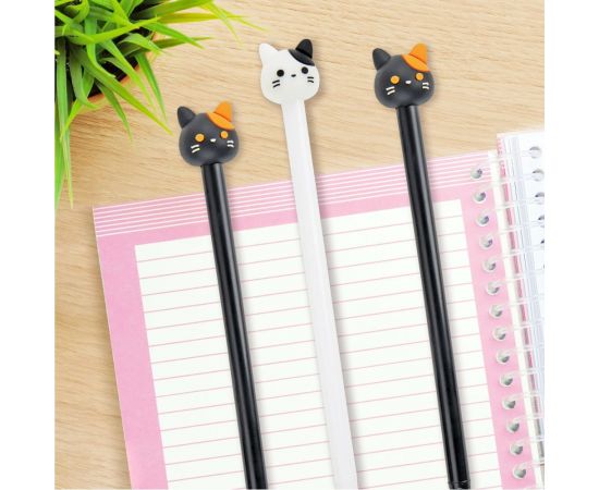 Шариковая ручка ЮНЛАНДИЯ с топпером Кошка корпус ассорти, синяя, узел 0.7 мм 143804 – изображение 8