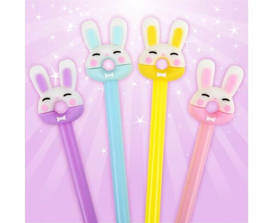 Шариковая ручка ЮНЛАНДИЯ с топпером Зайка-пончик корпус ассорти, синяя, 0.7 мм 143802 – изображение 9