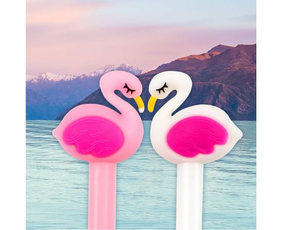 Шариковая ручка ЮНЛАНДИЯ Лебедь с топпером корпус ассорти, синяя, узел 0.7 мм 143801 – изображение 9