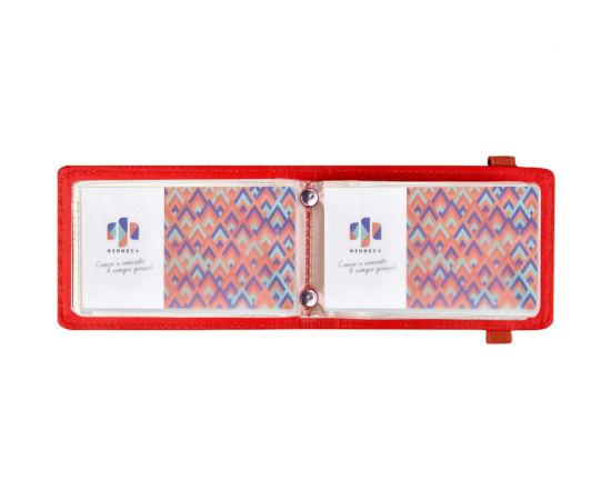 Визитница Феникс + Змея черный, красный, 110x80 мм, 12 односторонних карманов, ПВХ, застежка - резинка 45293 – изображение 9