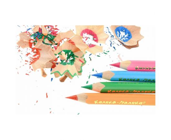 Набор цветных карандашей Каляка-Маляка 12 цветов, трехгранные, укороченные, толстые, 3+ КТТКМ12 – изображение 9
