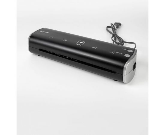 Ламинатор бумаги, фотобумаги ГЕЛЕОС ЛМ Модерн, черный с серебром, А4, толщина пленки 75-125 мкм, для горячего и холодного ламинирования ЛМ-А4МЧС 