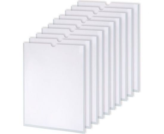 Информационные самоклеящиеся карманы Staff А4, вертикальные, комплект 10 шт, ПЭТ, 0.3 мм 291280 