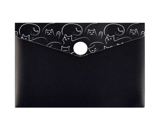 Пластиковая папка для карт и визиток Феникс + КОТЫ полипропилен, 10.5x7.4 см, 1 отделение, кнопка, печать в 1 краску 59392 