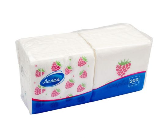 Салфетки бумажные 24x24 200листов с рисунком Лилия 7587 