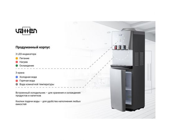 Кулер для воды VATTEN V46SKB 6835 – изображение 2