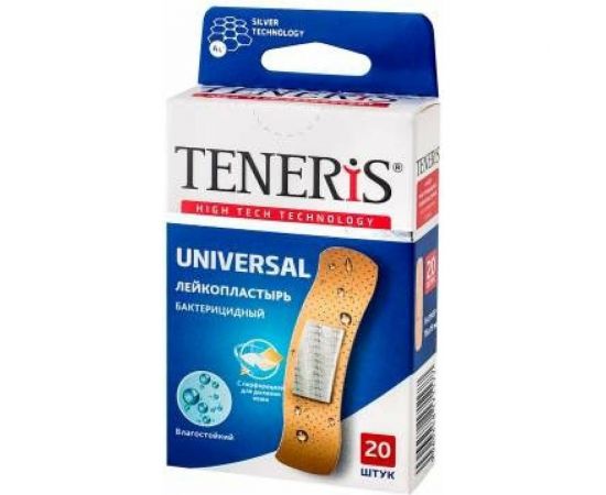 Набор пластырей 20шт UNIVERSAL универсальный на полимерной основе бактерицидный с ионами TENERIS 630289 – изображение 2