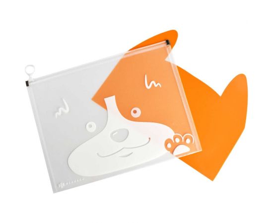 Папка для документов Феникс + КОРГИ А4, 32.5x25 см, 3 отделения, гибкая молния, разделитель пластиковый с вырубкой 58805 – изображение 2