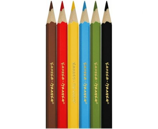 Набор цветных карандашей Каляка-Маляка 6 цветов шестигранные короткие 3+ КККМ06 – изображение 2