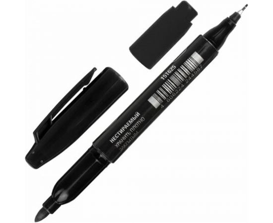 STAFF Маркер перманентный двусторонний Manager, ЧЕРНЫЙ, наконечники 0,8мм / 2,2мм, 151625 – изображение 2