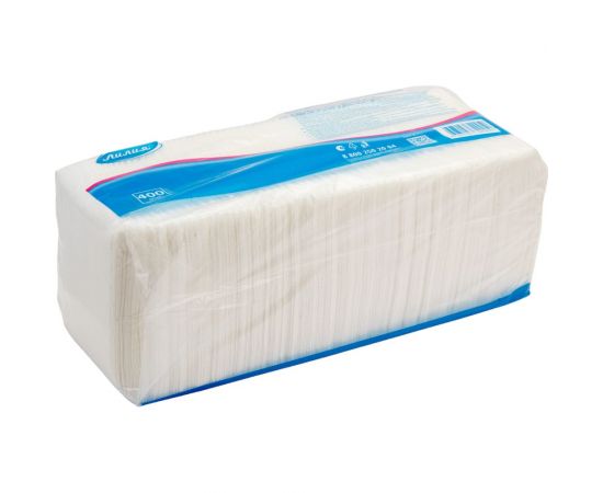 Салфетки бумажные 24x24 1слой 400листов Белый Лилия 250 – изображение 2