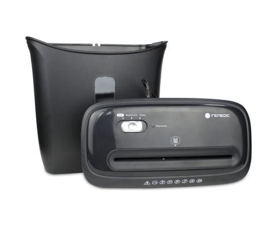 Уничтожитель документов ГЕЛЕОС DIN P-5, фрагмент 1,9х12мм, 5-6 лист70г/м2, пл. карты/скобы, 14 литров, УД14-5 – изображение 2