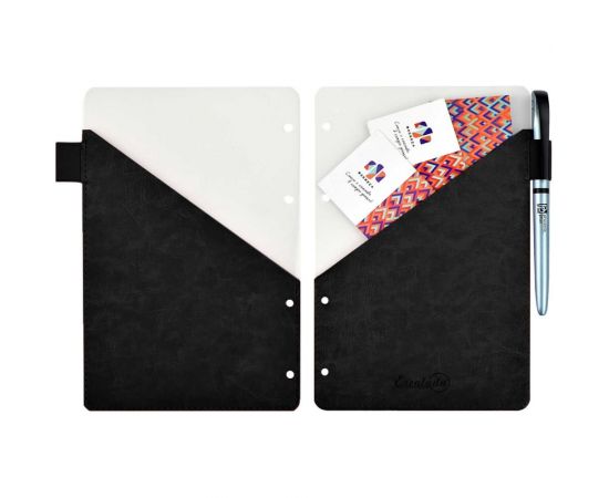 Сменный разделитель Феникс+ 150 САРИФ ЧЁРНЫЙ пластик, искусственная кожа сариф, 135x205 мм, карманы для визиток и документов, петля для ручки, ПЭТ-пакет 50299 – изображение 3