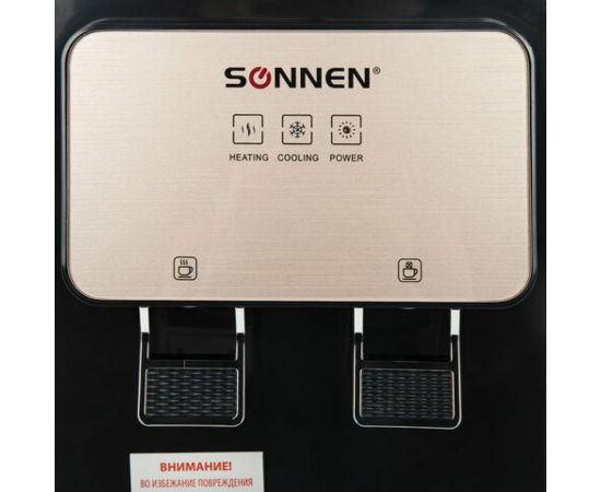 Кулер для воды SONNEN TSE-02BP, настольный, нагрев/охлаждение электронное, 2 крана, черный 455621 – изображение 3