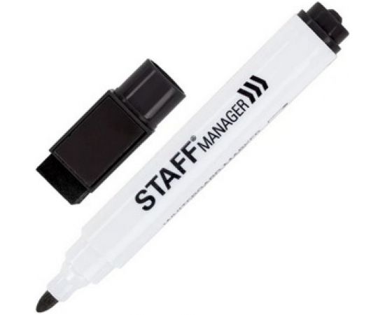 Маркеры для белой доски на магните со стирателем STAFF НАБОР Manager 4 цвета, 3 мм 152006 – изображение 3