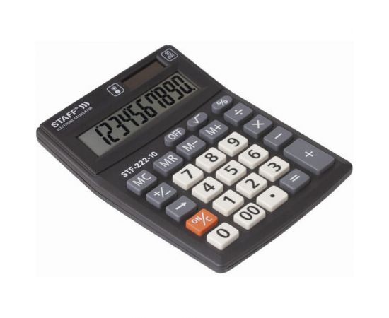 Компактный настольный калькулятор STAFF PLUS STF-222, 138x103мм, 10 разрядов, двойное питание, 250419 – изображение 3