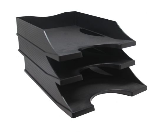 Горизонтальный лоток ОСКОЛПЛАСТ Лайт ЭКО черный 521-02 – изображение 3