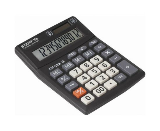 Настольный компактный калькулятор Staff PLUS STF-222, 12 разрядов, двойное питание, 250420 – изображение 3