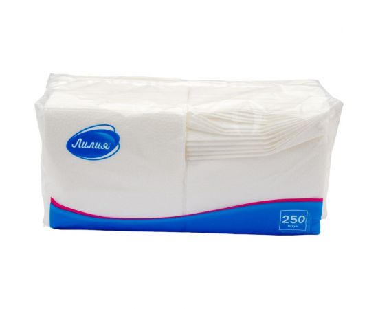 Салфетки бумажные 24x24 1слой 250листов Белый Лилия 951 – изображение 4