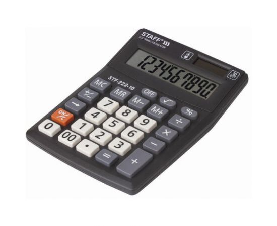 Компактный настольный калькулятор STAFF PLUS STF-222, 138x103мм, 10 разрядов, двойное питание, 250419 – изображение 4