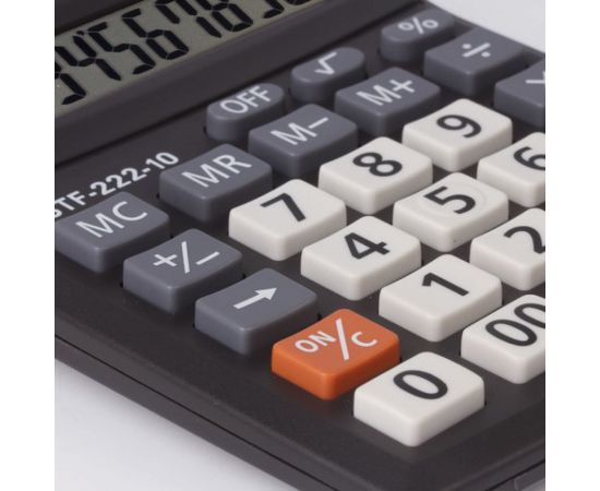 Компактный настольный калькулятор STAFF PLUS STF-222, 138x103мм, 10 разрядов, двойное питание, 250419 – изображение 7