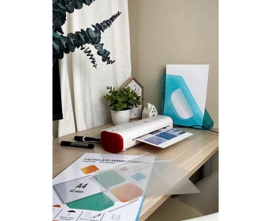 Ламинатор бумаги, фотобумаги ГЕЛЕОС ЛМ A4 Модерн, бело-красный, А4, толщина пленки 75-125 мкм, для горячего и холодного ламинирования ЛМ-А4МБК – изображение 7