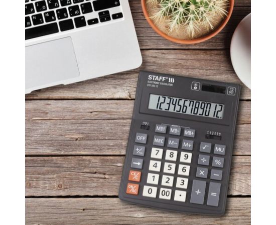 Настольный калькулятор STAFF PLUS STF-333 200x154мм, 12 разрядов, двойное питание, 250415 – изображение 8