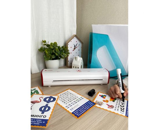 Ламинатор бумаги, фотобумаги ГЕЛЕОС ЛМ A4 Модерн, бело-красный, А4, толщина пленки 75-125 мкм, для горячего и холодного ламинирования ЛМ-А4МБК – изображение 8