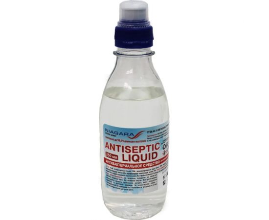 Антисептик для рук NIAGARA Antiseptic Liquid с антибактериальным эффектом 0,25 л, пэт с дозатором 103100039 