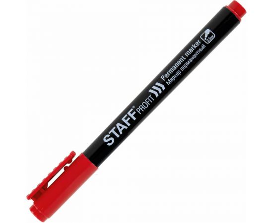Перманентный маркер STAFF Profit PM-105, красный, тонкий металлический наконечник 0.5 мм 152172 