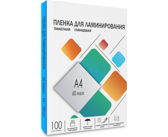 Пленка-заготовка ГЕЛЕОС, A4, 216х303, 60 мкм, глянцевая, 100шт LPA4-60 