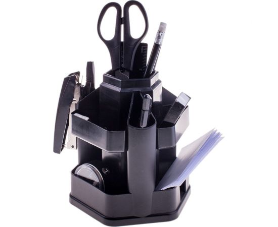 Настольный офисный органайзер OfficeSpace 13 предметов, вращающийся, черный SS154_3181/205592 