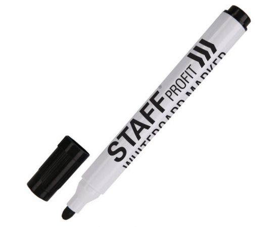 STAFF Маркер стираемый для белой доски ЧЕРНЫЙ, PROFIT, 2,5 мм 151644 