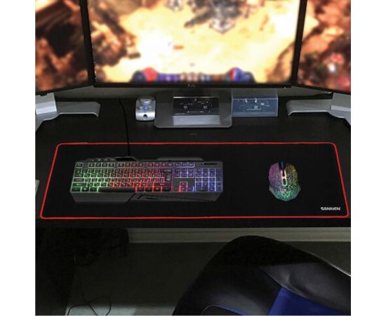 Компьютерный коврик для мыши и клавиатуры SONNEN BLACK TITAN XL большой 800x300x3 мм, черный 513615 – изображение 13