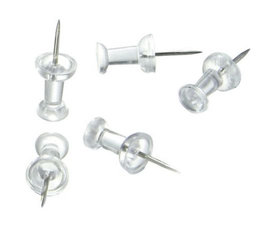 STAFF Силовые кнопки-гвоздики прозрачные Manager, 50 шт., в картонной коробке, 10 шт, 227804 – изображение 2