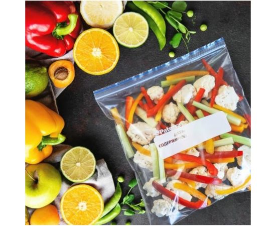 Пакеты для хранения и замораживания с замком ZIP-LOCK PATERRA 27х28 см, 3 л, 40 мкм в футляре 109-195 – изображение 2