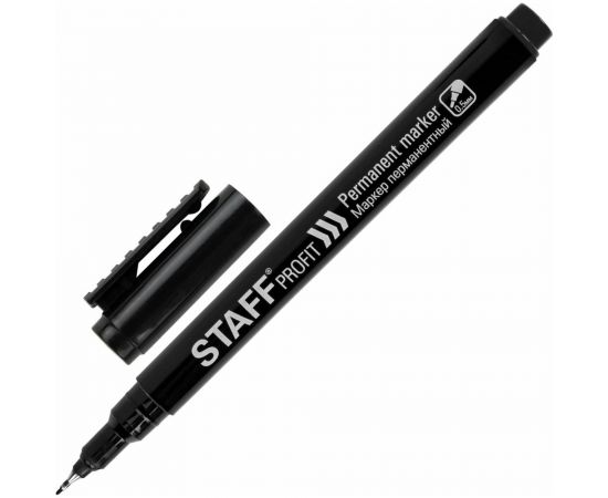 Перманентный маркер STAFF Profit PM-105, черный, тонкий металлический наконечник 0.5 мм 152170 – изображение 2