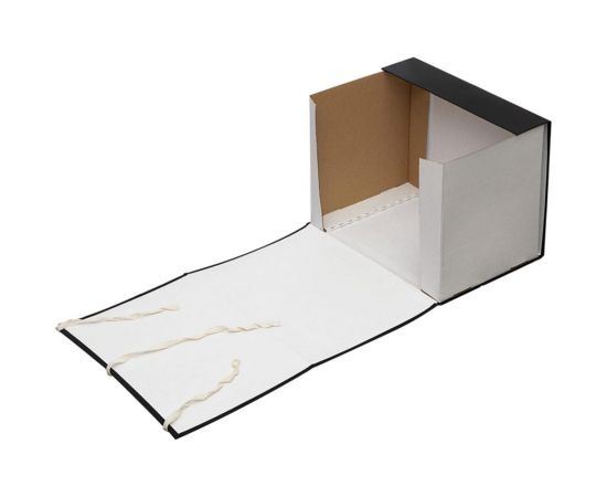 Архивный короб OfficeSpace с завязками разборный, бумвинил, 250 мм, клапан микрогофрокартон A-BAV25_199 – изображение 4