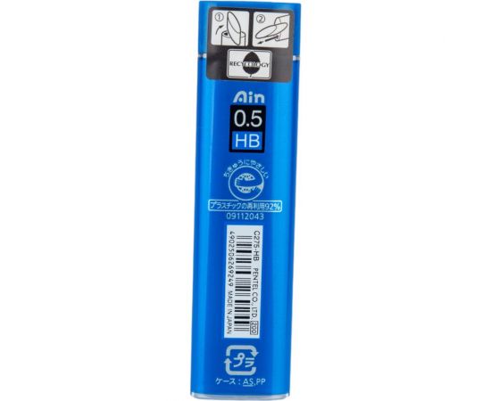 Грифели для автоматических карандашей Pentel Ain Stein C275-HBO 0.5 мм, 40 грифелей, в тубе, HB 609991 – изображение 4