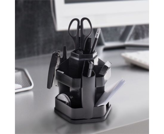 Настольный офисный органайзер OfficeSpace 13 предметов, вращающийся, черный SS154_3181/205592 – изображение 4