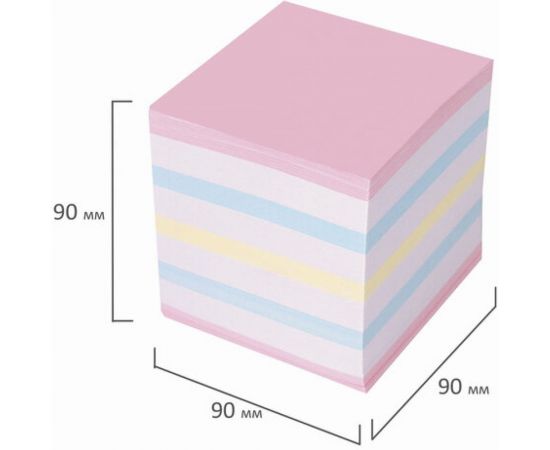 Проклеенный блок STAFF для записей, куб 9х9х9 см, цветной, чередование с белым, 129208 – изображение 5